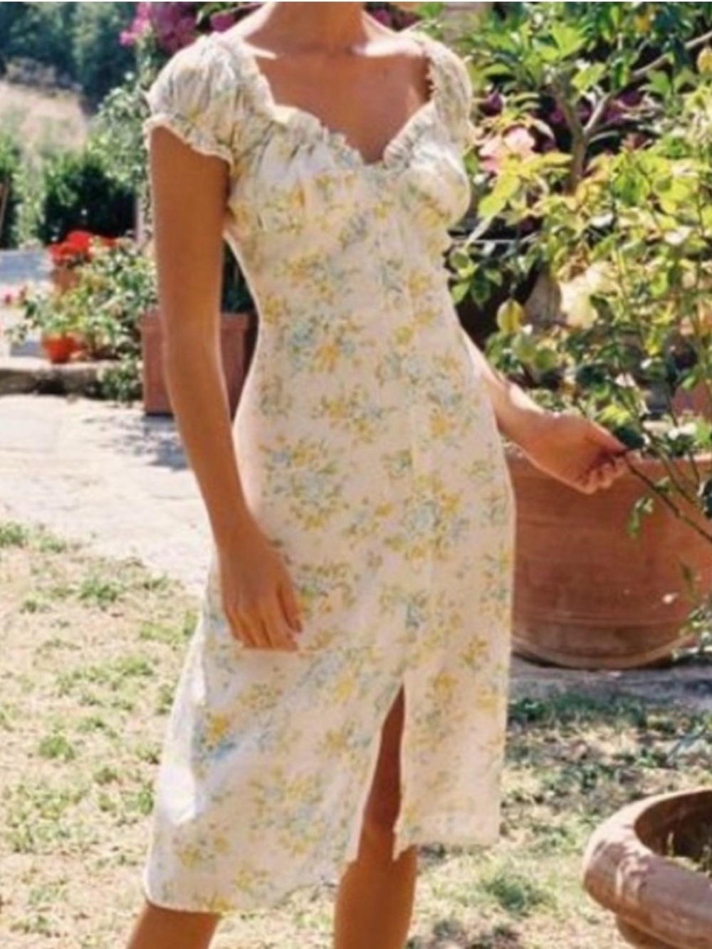 With Jean Isabelle Dress, Blue Floral, Medium